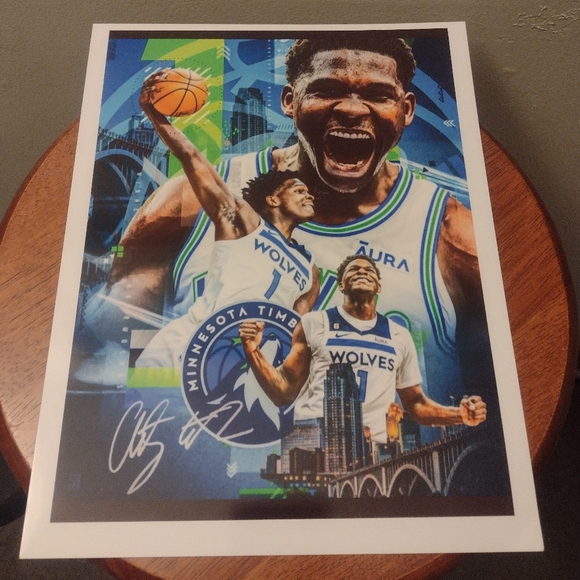 NEW! ANTHONY EDWARDS MINNESOTA TIMBERWOLVES COLOR ART ULTRA GLOSSY 8.5x11 POSTER - Picture 2 of 6